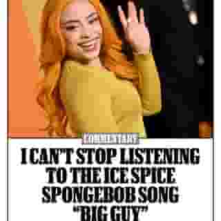 SpongeBob, big guy pants, okay. Last week, @icespice premiered the song and music video for “Big Guy,” her contribution to the soundtrack for 'The SpongeBob Movie: Search For SquarePants.' With all of the wholesomeness of a Bronx drill Cocomelon, Ice delivers lines cleverly adapted to the cartoon series (with no curse words) in her signature, spellbinding cadence. @jeffihaza writes about why he can't stop listening – read at the link in bio. 📷 Lionel Hahn/Getty