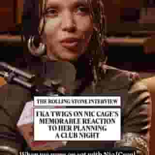 @fkatwigs recalls Nicolas Cage's reaction to her planning a night out to get the "yayas out." Watch the full conversation at the link in our bio.