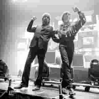 This weekend, @etjusticepourtous and @kaytranada co-headlined Brooklyn's Barclays Center. At the link in our bio, revisit our interview with the Parisian electronic duo about their face-melting live show and more. 📷 @grifflotz for Rolling Stone