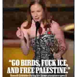 'Hacks' star @hannaheinbinder accepts her first-ever #Emmys win. See tonight's full winners list at the link in our bio.