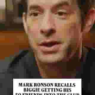 @iammarkronson tells Rolling Stone a story about the night Biggie rolled up to the club "with 50 dudes": "He knew that he wasn’t gonna get 50 of his boys in right away, but he stood there for like an hour with a big wad of cash he’d give Frank every five minutes to let a guy in." Watch the full interview at the link in our bio.