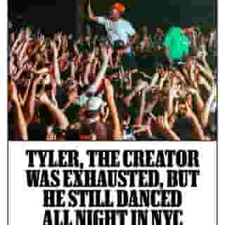 Tyler, the Creator (@feliciathegoat) has a PhD in the art of the pop-up show. We pulled up to the park under the Kosciusko Bridge in Brooklyn last night for his impromptu dancing-required playback of DON’T TAP THE GLASS – read our recap of the night at the link in our bio. 📷 @shaunllewellyn_