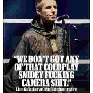 Liam Gallagher declares @oasis concerts safe for cheaters. "Doesn’t matter to us who you’re fucking mingling with, or tingling with, or fingering with. It’s none of our fucking business," the musician said onstage in Manchester. Read more at the link in bio. 📷 Gareth Cattermole/Getty