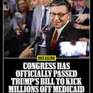 BREAKING: Republicans are clapping each other on the back after passing one of the most destructive pieces of legislation to ever target the American poor and middle class. 

Donald Trump and the GOP’s so-called “Big Beautiful Bill” belly-flopped through Congress not because it makes sense economically, environmentally, or morally — but because the president asked for a bill to sign, and his cronies delivered. Read more at the link in bio.