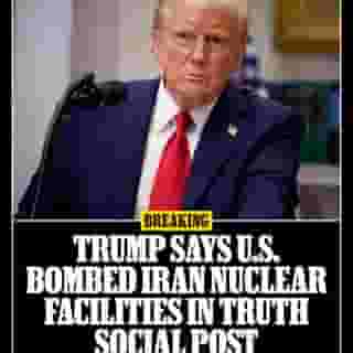 President Donald Trump announced Saturday that the U.S. has carried out a “successful” attack on multiple nuclear sites in Iran. Hit the link in bio to read more. 📷 Andrew Harnik/Getty