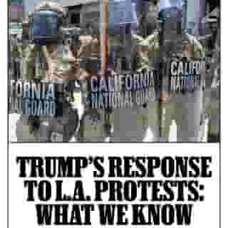 The California National Guard arrived in L.A. after the president deployed troops to quell demonstrations opposing the administration's detention and deportation of immigrants. CA Governor said Trump’s move was “purposefully inflammatory and will only escalate tensions [and] erode public trust" –– more at the link in bio.