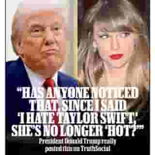 Trump took a break from his tour of the Middle East to try to claim Taylor Swift is no longer “HOT” since he posted that he hated her last year. Read a list of all the things Trump has said about Swift at the link in our bio.