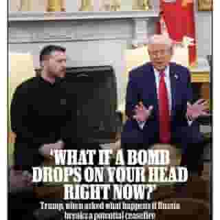 President Donald Trump didn’t just clash with Ukrainian President Volodymyr Zelensky today. When asked by a reporter what would happen if Russia broke a potential ceasefire with Ukraine, Trump asked: “What if anything?” That’s comforting. Hit the link in bio to read more about the part-awkward part-embarrassing meltdown in the oval office.