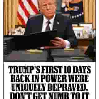 The first 10 days of Trump's administration have been marked by an unprecedented barrage of barbaric policy moves and casual executive depravity. In many cases, these actions have flown in the face of the law, decades of tradition, and even the Constitution. Hit the link in bio to read more. 📸 
JIM WATSON/AFP/Getty