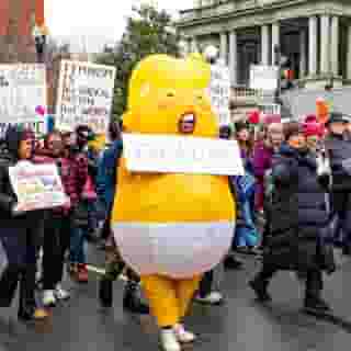 Thousands gathered in Washington D.C to protest Donald Trump and his administration ahead of his inauguration. Hit the link in bio to see the full gallery. 📷 @maju.rogo for Rolling Stone