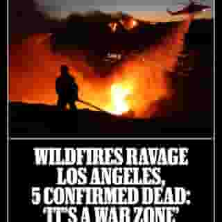 At least five people have died in the wind-whipped wildfires that exploded overnight and continued to burn out of control Wednesday from the Pacific Palisades to Pasadena, a spokesperson with L.A. County Fire confirmed to Rolling Stone. Hit the link in bio for the latest updates. 📷 David Swanson/AFP