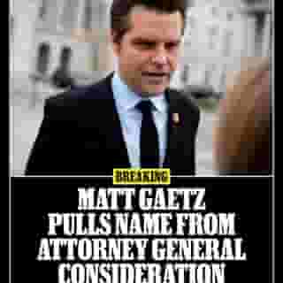 Matt Gaetz has withdrawn his name from consideration to become Donald Trump’s attorney general. Read more at the link in our bio. 📸 Andrew Harnik/Getty