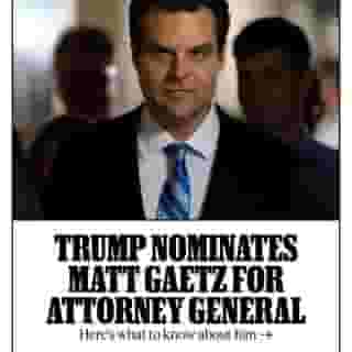 Trump wants Matt Gaetz — who barely practiced law after passing the bar and is the subject of a congressional ethics investigation for his alleged sexual improprieties and drug use — as the next attorney general of the United States. Swipe to read more of Gaetz's record and hit the link in bio for more updates and important facts about Trump's second administration.