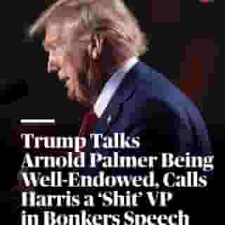 Even by Trump standards, this one was nuts. The former president returned to western Pennsylvania this weekend to share a weird story about the late golfer Arnold Palmer in the shower and lashed out at Kamala Harris. Hit the link in bio to read more. 📷 Win McNamee/Getty 