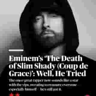 Whatever moved Eminem to actually finish and release his new album, it couldn’t have been the money. The once-great rapper now sounds like a star with the yips, sweating to reassure everyone — especially himself — he’s still got it. Read our 2-star review by clicking on the link in our bio.
