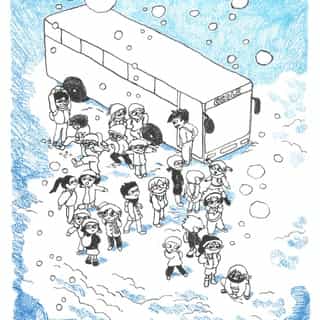 Par @emilietronche 🚌❄️ 
Certaines séries animées ont une place réservée dans notre mémoire à tout jamais. C’est le cas de Samuel, bijou d’animation subtil et drôle créé par @emilietronche. On est donc particulièrement heureux·se aujourd’hui de vous partager le fruit de la collaboration entre la réalisatrice et notre atelier d’impression @kiblind_atelier : une illustration inédite de Samuel imprimée en risographie au format A3. Pour ne rien gâcher et car Samuel le mérite, cette affiche est accompagnée de stickers holographiques et pailletés issus du Journal de Samuel édité chez Casterman.  
Retrouvez cette affiche inédite et ses stickers holographiques et pailletés sur kiblind-atelier.com (lien dans la bio)  © Émilie Tronche / Les Valseurs 
#samuel #arte #affiche #stickers