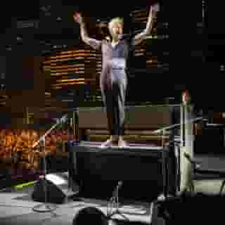 Back in the early 2000s, SoCal rockers @somethingcorporate were amassing pop-punk fans at Warped Tour and hitting the road relentlessly. Now, after taking a long break, they’ve returned for the Out of Office Tour. The band was surprised by how feverishly fans at their sold-out show at Pier 17 in New York welcomed their return – read our interview and see more photos at the link in our bio. 📸 @grifflotz for Rolling Stone