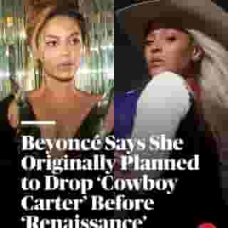 "I recorded probably 100 songs. Once that is done, I am able to put the puzzle together and realize the consistencies and the common themes, and then create a solid body of work," @beyonce said on Friday. Hit the link in bio to learn more about how the megastar shaped #COWBOYCARTER 📷 @mason.poole & @blaircaldwell