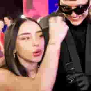 @pesopluma and @nicki.nicole debuted as a couple on the @latingrammys red carpet and shared a sweet flirty moment with Rolling Stone. Hit the link in bio to watch more interviews from the #LatinGrammys red carpet.