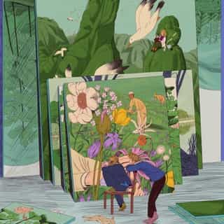 🖌 L'Atelier du peintre by Gustave Courbet (between 1854-1855) 
Reinterpreted by @karllikesotto (Karlotta Freier)

As part of @museeorsay's ‘L’art est dans la rue’ exhibition, we were lucky enough to be able to invite 6 women illustrators we particularly appreciate to reinterpret 5 masterpieces from the Paris museum's collections and its iconic architecture. It's a way of initiating a dialogue between the great painters of the 19th century and the great women illustrators of the 21st century, and of re-establishing an equality through time.all while highlighting the contributions of women artists.

This illustration also exists as a riso poster on kiblind-atelier.com (link in bio)
_____________

🖌 L'Atelier du peintre de Gustave Courbet (entre 1854-1855) 
Réinterpreté par @karllikesotto (Karlotta Freier)

Dans le cadre de l’exposition « L’art est dans la rue » du @museeorsay, nous avons eu la chance de pouvoir inviter 6 illustratrices dont nous apprécions particulièrement le travail à réinterpréter 5 chefs d’oeuvre des collections du musée parisien ainsi que son iconique architecture. Une façon d’initier un dialogue entre les grands peintres du XIXe et les grandes illustratrices du XXIe de rétablir une égalité à travers le temps. et de mettre en lumière la place des artistes femmes.

Cette illustration a également été imprimée en risographie et est disponible sur kiblind-atelier.com (lien dans la bio)

#karlottafreier #gustavecourbet #illustration #artoftheday #painting #museeorsay