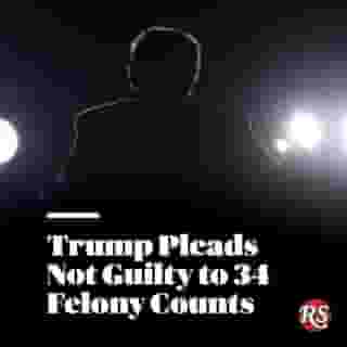 Trump has pleaded not guilty to charges that reportedly include 34 counts of falsifying business records in the first degree — part of a complex scheme intended to cover up a hush money payment to a porn star. Hit the link in bio for more details. 📷 Scott Olson/Getty