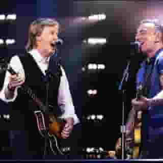 Bruce Springsteen and Jon Boni Jovi pulled up to Paul McCartney's birthday show and tour finale last night at MetLife Stadium for an incredible celebration. Hit the link in bio to see some clips. HBD Paul! 📸 via @paulmccartney