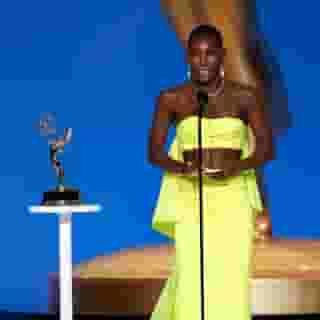 'I May Destroy You' creator-star Michaela Coel delivered a succinct and poignant acceptance speech at the 2021 #Emmys, accepting her award for Outstanding Writing for a Limited or Anthology Series or Movie. “I dedicate this story,” she said onstage, “to every single survivor of sexual assault.”⁠
⁠
Coel — creator, writer, co-director, executive producer and star of the BBC/HBO drama — received the trophy from an enthusiastic Patrick Stewart, and was eloquent and emotional in her acceptance.⁠
⁠
Tap the link in our bio to read more.⁠
⁠
Photo: Cliff Lipson/CBS 2021