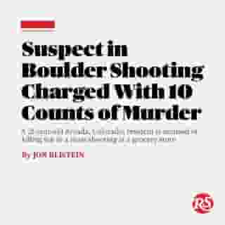 Ahmad Al Aliwi Alissa, 21, has been charged with 10 counts of first-degree murder after a mass shooting left 10 people dead at a grocery store in Boulder, Colorado, Monday, March 22nd.⁠
⁠
Boulder Police confirmed Alissa, who lives in Arvada, Colorado, was the suspect in the shooting in a statement released Tuesday morning, March 23rd. The statement also contained the names of the 10 victims: Denny Strong, 20; Neven Stanisic, 23; Rikki Olds, 25; Tralona Bartkowiak, 49; Suzanne Fountain, 59; Teri Leiker, 51; Eric Talley, 51; Kevin Mahoney, 61; Lynn Murray, 62; and Jody Waters, 65.⁠
⁠
Tap the link in bio to read more.