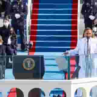 Jennifer Lopez performed a medley of "This Land Is Your Land" and "America the Beautiful" during the Biden-Harris inauguration.⁠
⁠
Tap the link in bio to watch.⁠
⁠
Photo: Rob Carr/Getty Images