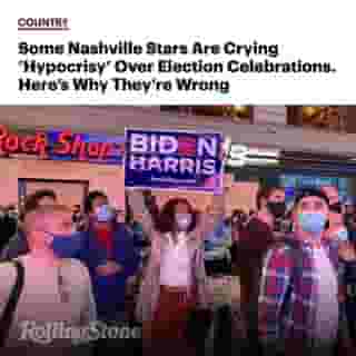 Artists like Morgan Wallen and Brian Kelley of Florida Georgia Line are drawing a false equivalency between spontaneous election parties and organized concerts. Click the link in our bio to learn more. Photograph by zz/STRF/STAR MAX/IPx/AP⁠
