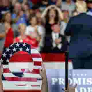 We took a look at how President Trump spent four years in office pandering to conspiracy theorists. Click the link in our bio to learn more. Photograph by John Minchillo/AP Images