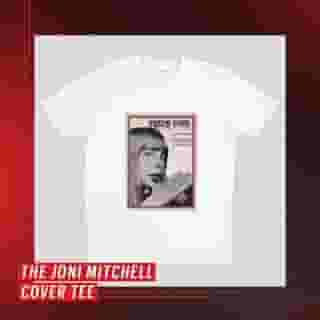 Joni Mitchell first appeared on our cover in May 1969. At the time, she was a new Canadian singer-songwriter making folk music hip again. Now, she's a music legend. Buy this tee at the link in our bio. #RollingStoneShop