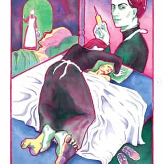 🏆 MAGAZINE'S PEOPLE 🏆
💙 8/8 - @kumoonna - Kiblind Miscellaneous News 💙

💉 She loves disturbing female figures and we offered her one on a silver platter: for our Miscellaneous news magazine, @kumoonna depicted for us the case of Jane Toppan, a nurse fascinated by death. With her assertive drawing built around thick outlines, bold colors and beautifully provocative scenes, Lucile Ourvouai is appealing and we love it. 

.....................................................................................
🏆 LES GENS DU MAG 🏆
💙 8/8 - @kumoonna - Kiblind Faits Divers 💙

💉 Elle aime les figures féminines inquiétantes et nous lui en avons offert une sur un plateau d’argent : pour notre magazine Faits Divers, @kumoonna  a représenté pour nous l’affaire de Jane Toppan, une infirmière fascinée par la mort. Avec son dessin affirmé construit autour de contours épais, de couleurs franches et de scènes joliment provocantes, Lucile Ourvouai interpelle. De manière un peu plus légère, on en a profité pour poser quelques questions à l’illustratrice marseillaise sur Kiblind.com (lien dans la bio)

#miscellaneousnewsitem #newsitem #kiblind #kiblindmagazine #faitsdivers #illo #illustration #kibindmagazine #humoonna #janetoppan