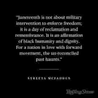 “Juneteenth is not about military intervention to enforce freedom; it is a day of reclamation and remembrance. It is an affirmation of black humanity and dignity. For a nation in love with forward movement, the un-reconciled past haunts,” Syreeta McFadden writes in ‘The Violence That Shaped Our Nation.’ At the link in our bio, McFadden reflects on the holiday, the Tulsa Massacre and historical blindness. 