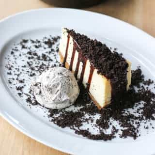 COMING SOON | On Nov 5th you can cozy up to this decadent oreo fudge cheesecake, served with chocolate sauce and cookies n' cream whip.⁠
⁠
Sign up for our newsletter using the link in our bio to get the first peek at what's coming to our new menu.⁠
⁠
#dessertday