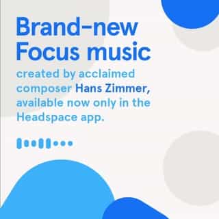 Brand-new Focus music created by acclaimed composer @HansZimmer, available now only in the Headspace app. Link in bio. 