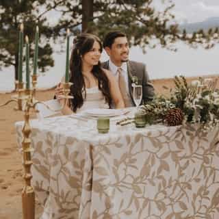 And so the adventure of a lifetime of love begins ❤️⁠
⁠
ft. Tahoe Sand linens ⁠
⁠
⁠
Venue: @northtahoeevents ⁠
Event Planner: @bluesierraevents & @wildflowerbranding ⁠
Photographer: @capturedbyaleena⁠
Officiant: @yourmemorableday ⁠
Photobooth: @bluesierraevents_photobooth ⁠
Rentals: @camelotpartyrentals ⁠
Linens: @creativecoverings ⁠
Tuxes: @bluechampagneweddingco ⁠
HMUA: @wildflowerbride.ebs ⁠
Charcuterie/Grazing Tables: @shawnas_cheeseboards ⁠
Floral: @afloral_kjs ⁠
Custom Wooden Designs: @thebrides_woodwork⁠
Couples: @maggieloureen_ @nielmofo _luis_carrillo_salgado_ @__sandycarrillo__⁠
Videography: @life_archivists⁠
Jewelry: @arsilversmithingco ⁠
Invitations: @elizabethcapeladesign ⁠
Cake: @bakesofgrace⁠
⁠
⁠
⁠
#creativecoverings #luxurylinens #weddinginspo #outdoorwedding #laketahoewedding #renotahoewedding #tablescape #weddingtable #weddingdesign #eventprofs #eventtrends ⁠