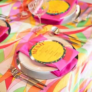 New year, new opportunities to create unforgettable events ❤️ We are only a few days from 2025, and we are already seeing a trend in using bold patterns and textures for the upcoming event season. Our Modern Pucci blends retro patterns with a contemporary feel, perfect for any party! ⁠
⁠
⁠
⁠
⁠
#creativecoverings #newyears #newyearsparty #luxuryevent #partyideas #retrowedding #retrodesign #specialtylinens #colorfulreception #colorful #colorfulwedding #retro