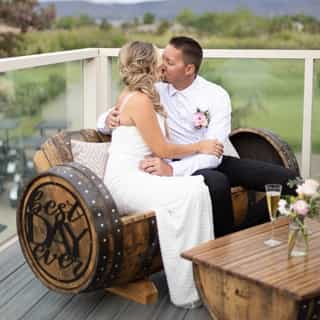 The pink, champagne and white color combo is almost sweet as the beautiful bride and groom, don’t you think?✨💞

Click the link in our bio for something just as sweet as these dusty rose plush velvet runners and champagne tavira tablecloths. 🤍

Hair and make up @crownedbridal 
Photography @kelseyjphoto 
Linens @creativecoverings 
Model @breanna__ball 
Cookies @fatcatcookiecompany 
Cake @deliciousdesignsreno 
Barrels and arch @azcorusticdesigns 
Flowers @galenaforestflowers 
Venue @toiyabegolf
