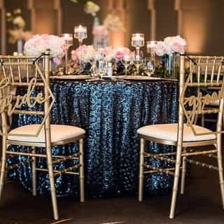 Glitzy! We love the way these gold and blue metallics compliment each other. Add glamour to every single table with the geometric sequin linen, available in silver, navy and blush ✨⁠
⁠
Find the Navy Geometric Sequin in the link in our bio. 🎇⁠
⁠
Photo // @alantephotography ⠀⁠
Venue // @fsseattle ⠀⁠
Floral // @salfloraldesign⠀⁠
Design & Coordination // @areneeweddings ⠀⁠
Rentals // @creativecoverings @alexanderpartyrentals⠀⁠
Calligraphy & Signage // @chalkboss