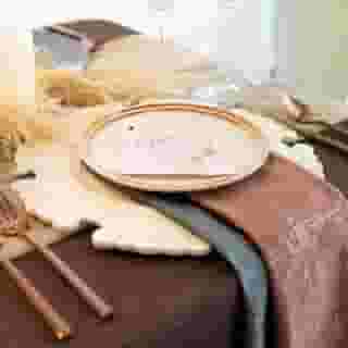 With a contemporary print, pink-hued color, and glazed velour feel, the Rouge Etched Velvet napkin adds an edgy element to any table setting. 🍂⁠
⁠
Love what you see? Follow our link in bio to shop for all your holiday party linens!⁠
⁠
Featured:⁠
Linen | Plum Linnea⁠
Runner | Champagne Voile Table Veil⁠
Napkin | Gunmetal Tavira & Rouge Etched Velvet⁠
.⁠
.⁠
.⁠
⁠Photographer | Marto G Photography @martogphotography