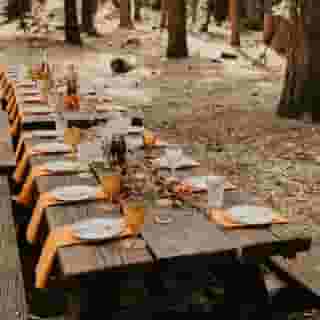 Dreamy dinner in the woods!⁠
⁠
Napkin l Pumpkin Lamour⁠
⁠
Design | The Hytch @thehytch⁠
Photography l Emma Paul Photographer @emmawynnpaul⁠
Florals l AWCco @awccompany⁠
Vintage Dishes l Reno Tahoe Vintage Rentals @renotahoevintagerentals