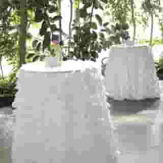 Add a pop of modern flare to your wedding with these dimensional Petal Taffeta linens on cocktail hour high boys!⁠
⁠
Linen | White Petal Taffeta⁠
⁠
Coordination | FUSE Weddings and Events @fuseweddingsandevents⁠
Photographer | Angela Howard Photography @angelahowardphoto⁠
Videographer | Elements in Motion Films @elements_in_motion_films⁠
Venue | La Caille @la_caille_utah⁠
Florals | Artisan Bloom @artisanbloom & Esprit Raw Flowers @espritrawflowers⁠
Rentals | In the Event @intheevent & Alpine Event Rentals @alpineeventrentals⁠
Linens | Creative Coverings @creativecoverings⁠
Paper Goods | Ann Elizabeth Print Studio @annelizabethprintstudio