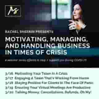 Join Rachel Sheerin for this FREE 30 minute webinar as she discusses ways to motivate your team during times of crisis.⁠
⁠
When times get tough, event people keep it together!⁠
⁠
Register here for each day!⁠
👇⁠
@rachel.sheerin⁠
Link in bio⁠
https://lnkd.in/eeSbXda⁠
⁠
Tag & SHARE with event organizations and peeps!⁠
⁠
#rachelsheerin #covid19webinar #eventprofs #eventpros #smallbusiness #bigbusiness #teamsolutions #leadershipdevelopment #keepthefaith