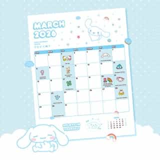 Float into a fresh new month with Cinnamoroll 🗓☁️🩵 Link in bio to download your free monthly calendar.