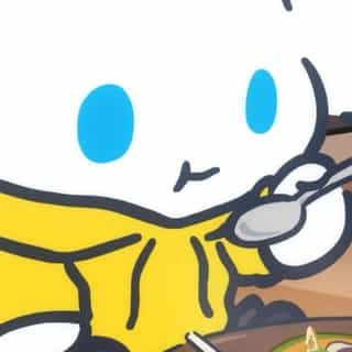 Cinnamoroll enjoys a bowl of curry 🍛 Watch the full episode at the link in bio. 