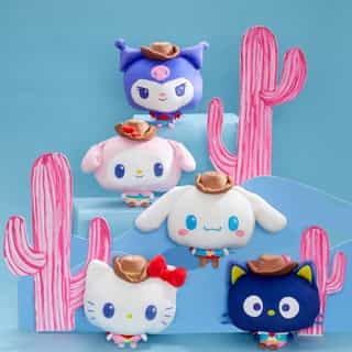 Howdy 🤠 Hello Kitty and Friends @teeturtle western plushes are available on Amazon! Link in bio to shop. 