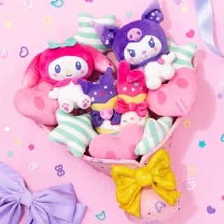 Tag a bestie who'd love this 🩷💐💜 Shop the My Melody and Kuromi Anniversary Plush Bouquet available now on Sanrio.com! Link in bio. 