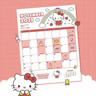 Kindness counts 💖  Start fresh this month with Hello Kitty 🗓 Link in bio to download your free monthly calendar. 