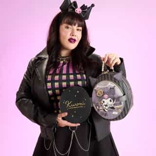 Mischievously cute 👑💜 Shop the new Kuromi 20th Anniversary @loungefly collection on Sanrio.com! Link in bio to shop. #kuromi20th 